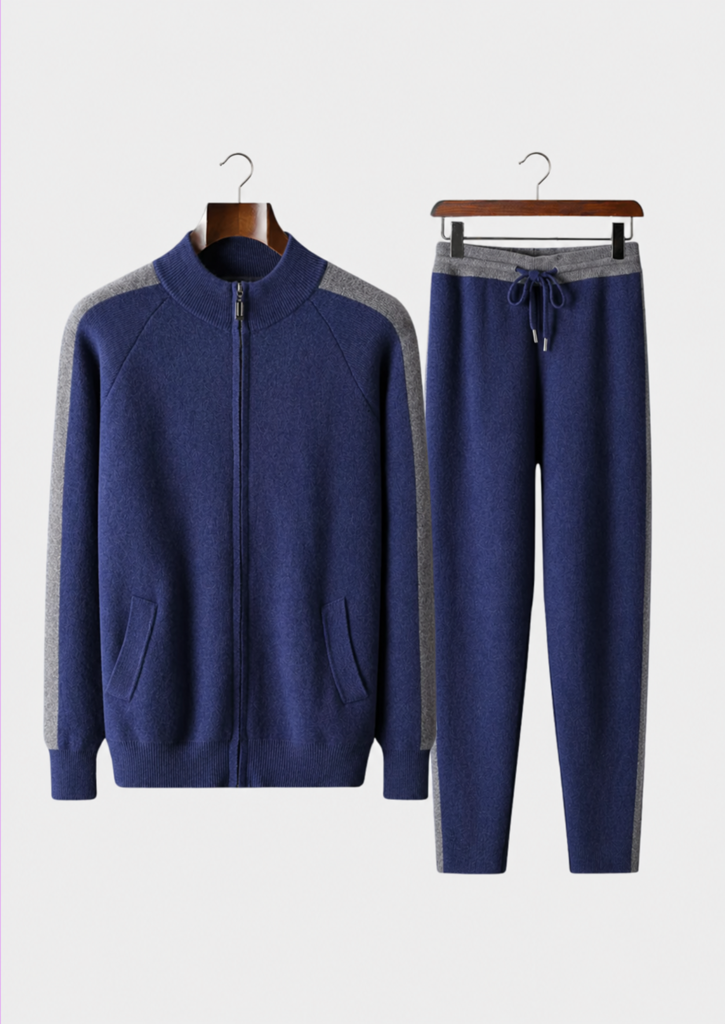 Premium Cashmere Navy Blue Torino Leisure Set | Castielli