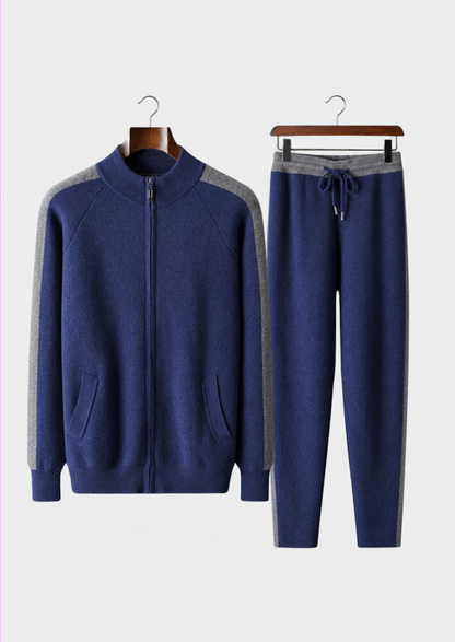 Premium Cashmere Navy Blue Torino Leisure Set | Castielli