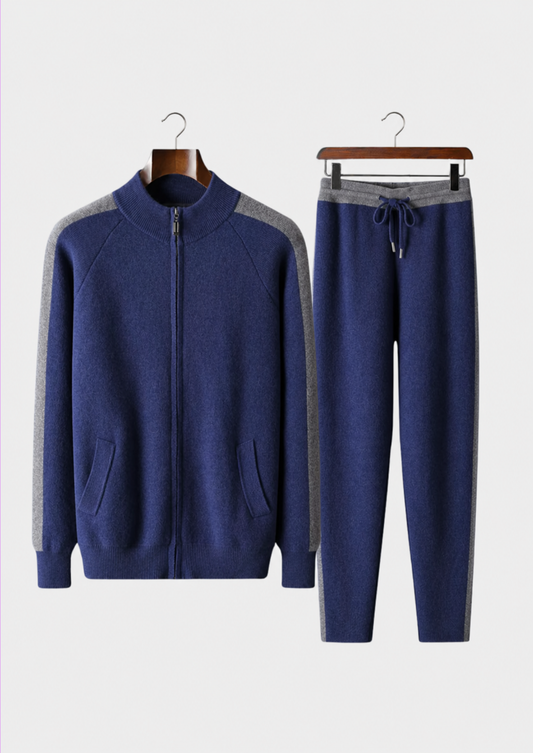 Premium Cashmere Navy Blue Torino Leisure Set | Castielli