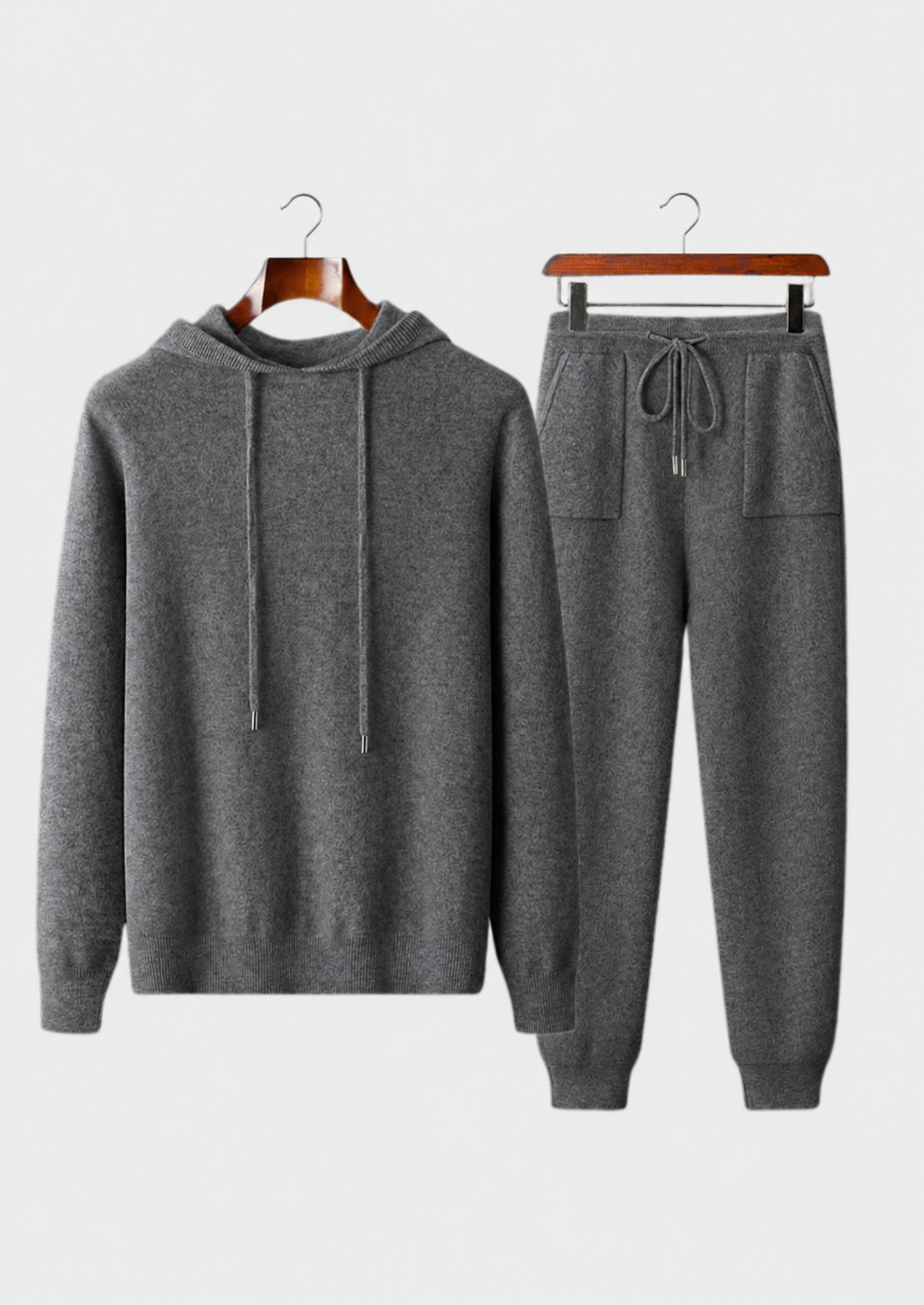 Premium Cashmere Dark Gray Alain Leisure Set | Castielli