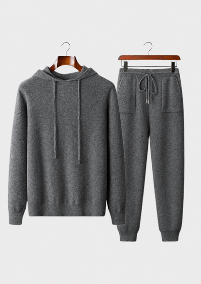 Premium Cashmere Dark Gray Alain Leisure Set | Castielli