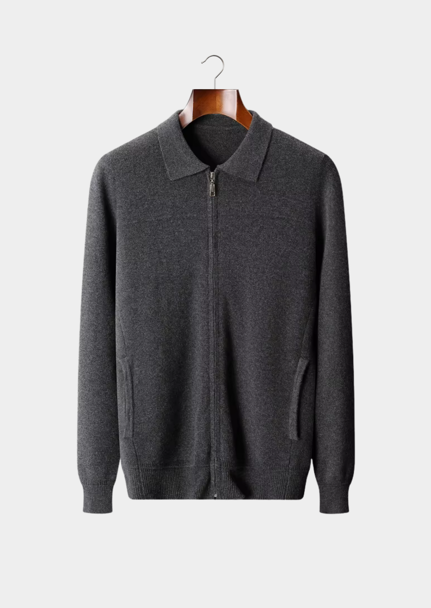 Pure Extra-Fine Merino Wool Ribbed Polo Cardigan | Castielli