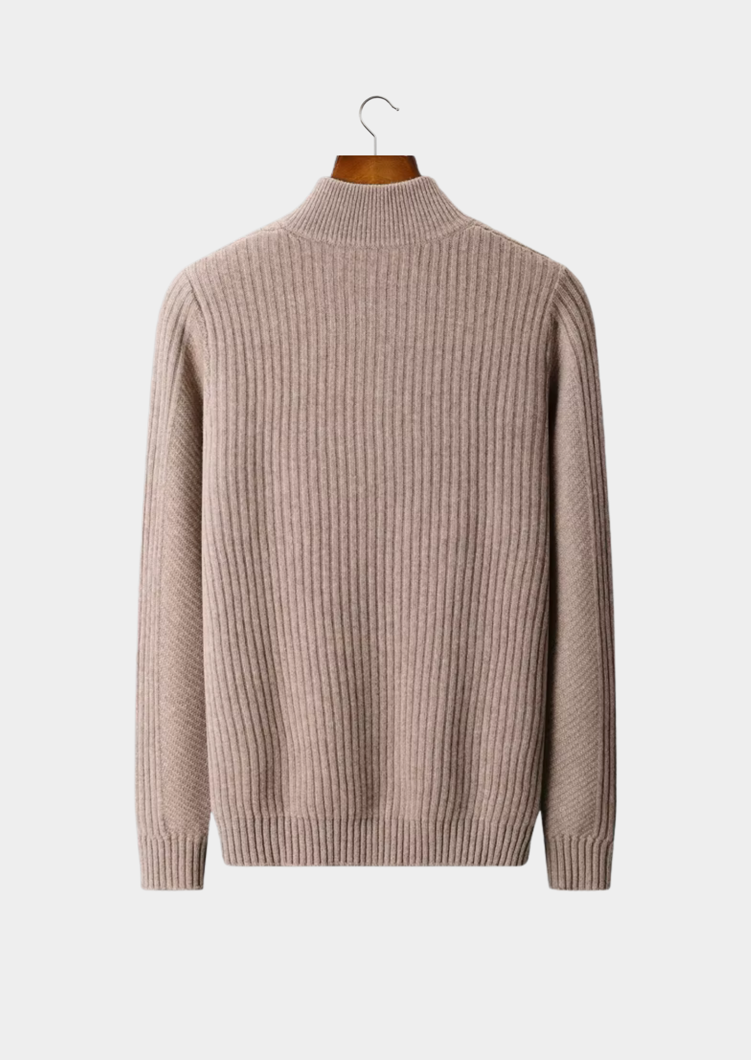 Pure Extra-Fine Merino Wool Ribbed Henley Sweater | Castielli