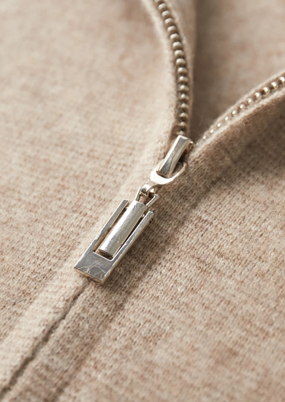 Premium Cashmere Zipper Cardigan | Castielli