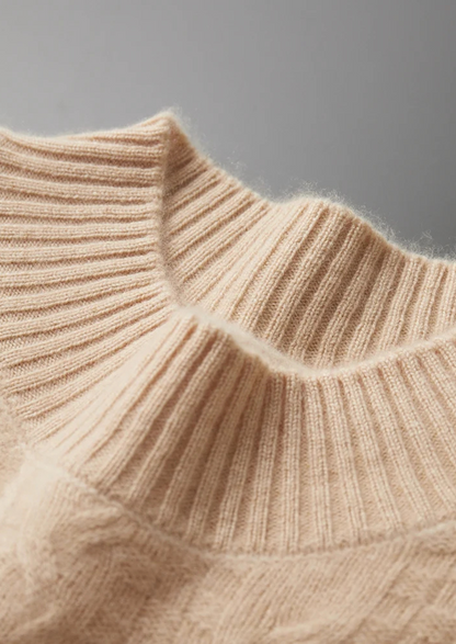 Pure Extra-Fine Merino Wool Jacquard Mockneck | Castielli