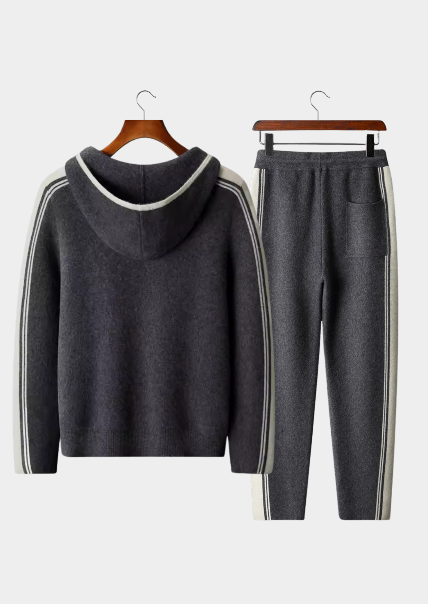 Pure Extra-Fine Merino Wool Dark Gray Damien Set | Castielli