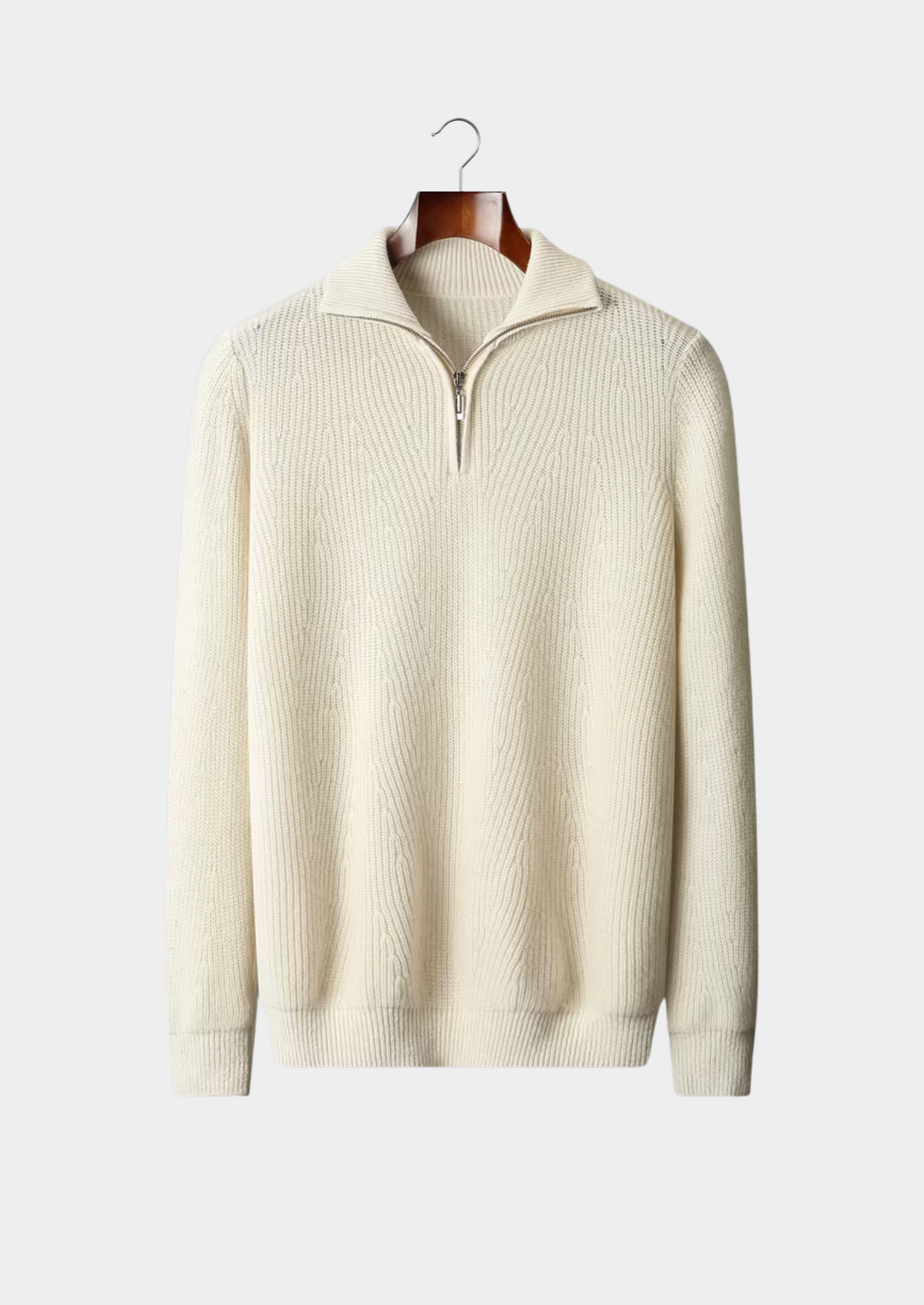 Pure Extra-Fine Merino Wool Ribbed Half-Zip | Castielli