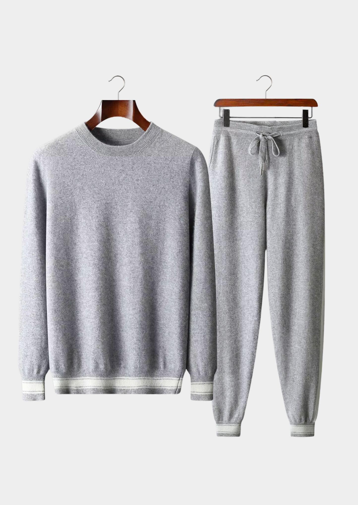 Premium Cashmere Light Gray Vienna Leisure Set | Castielli