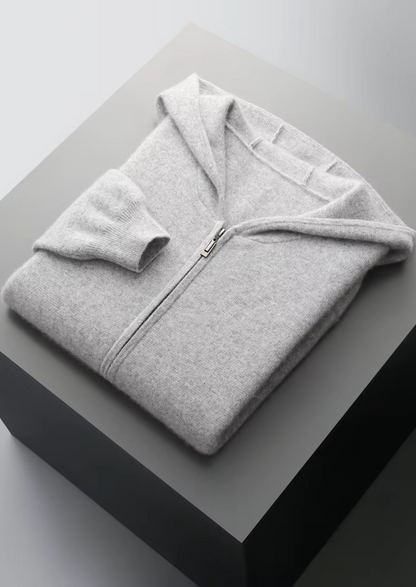 Pure Extra-Fine Merino Wool Zipper Hoodie | Castielli