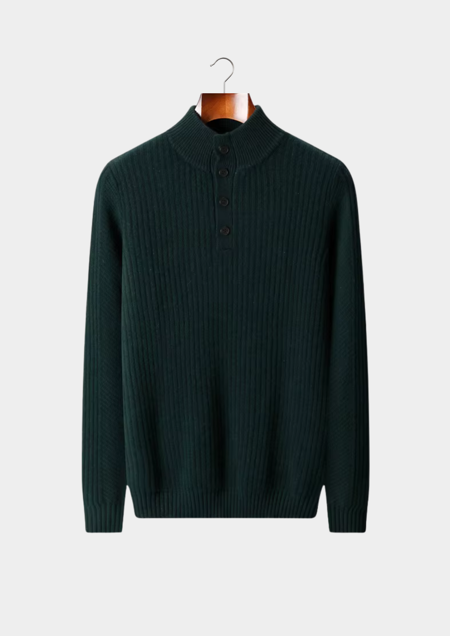 Pure Extra-Fine Merino Wool Ribbed Henley Sweater | Castielli