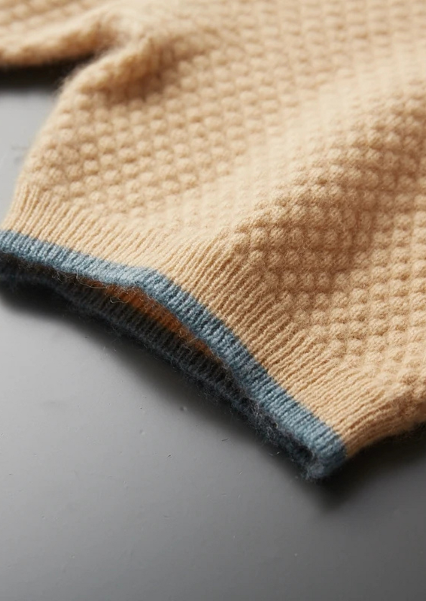 Premium Cashmere Mustard Two-Tone Polo | Castielli