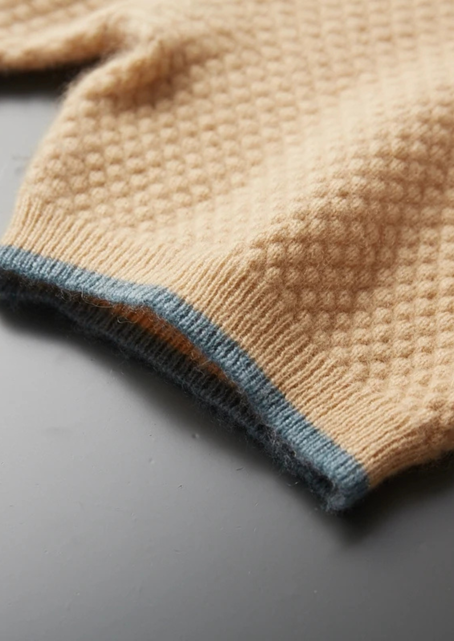 Premium Cashmere Mustard Two-Tone Polo | Castielli