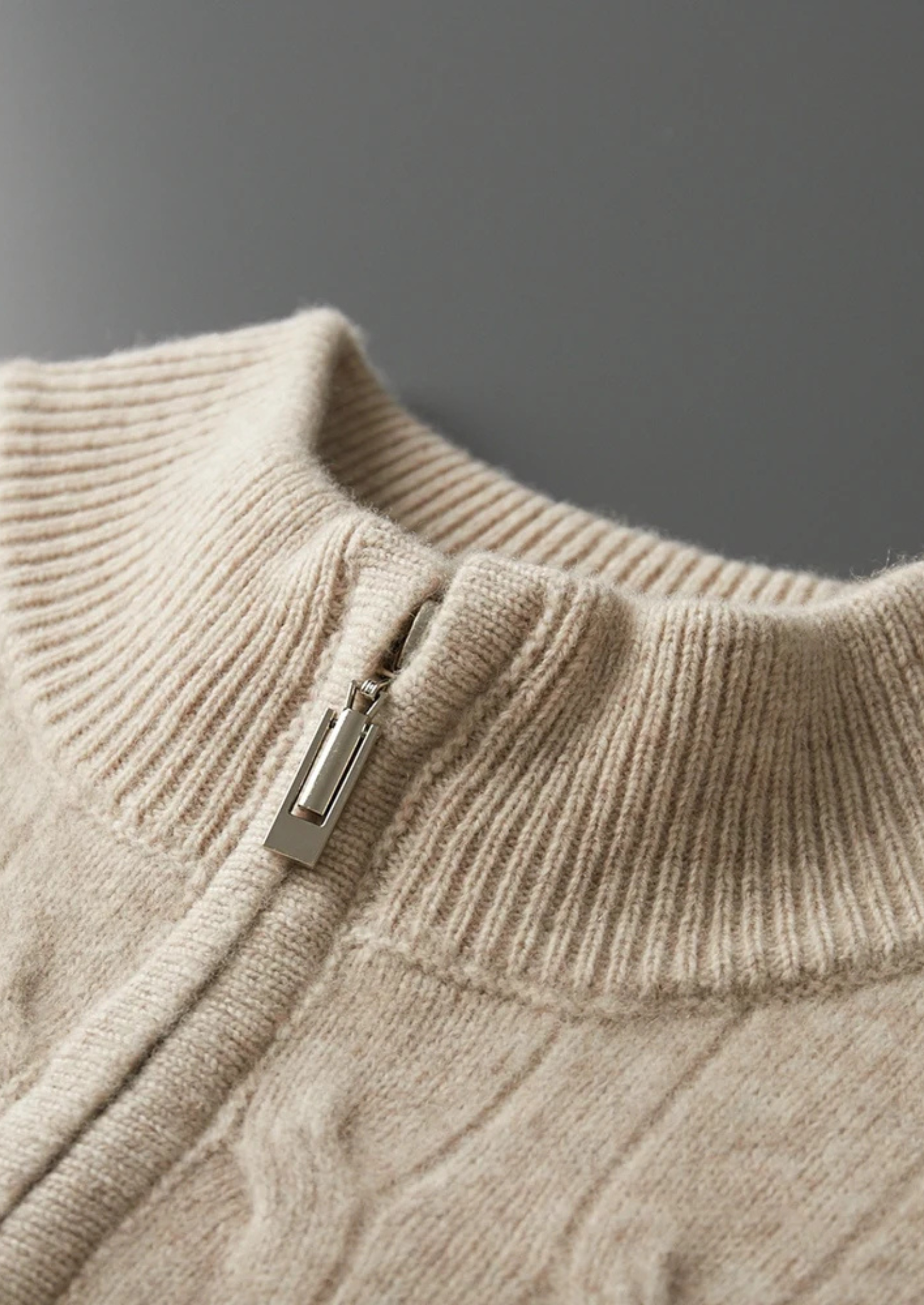 Pure Extra-Fine Merino Wool Cable Half Zip | Castielli