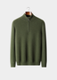Pure Cashmere Olive Ribbed Half Zip