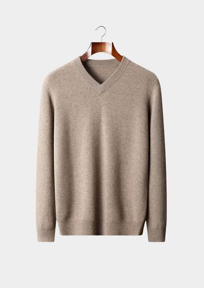 Pure Cashmere Essential V-Neck Sweater | Castielli