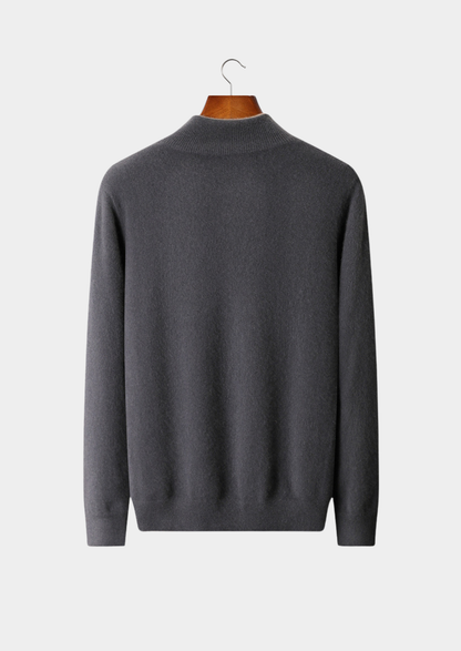 Pure Cashmere Dark Gray Dual Zip Cardigan | Castielli