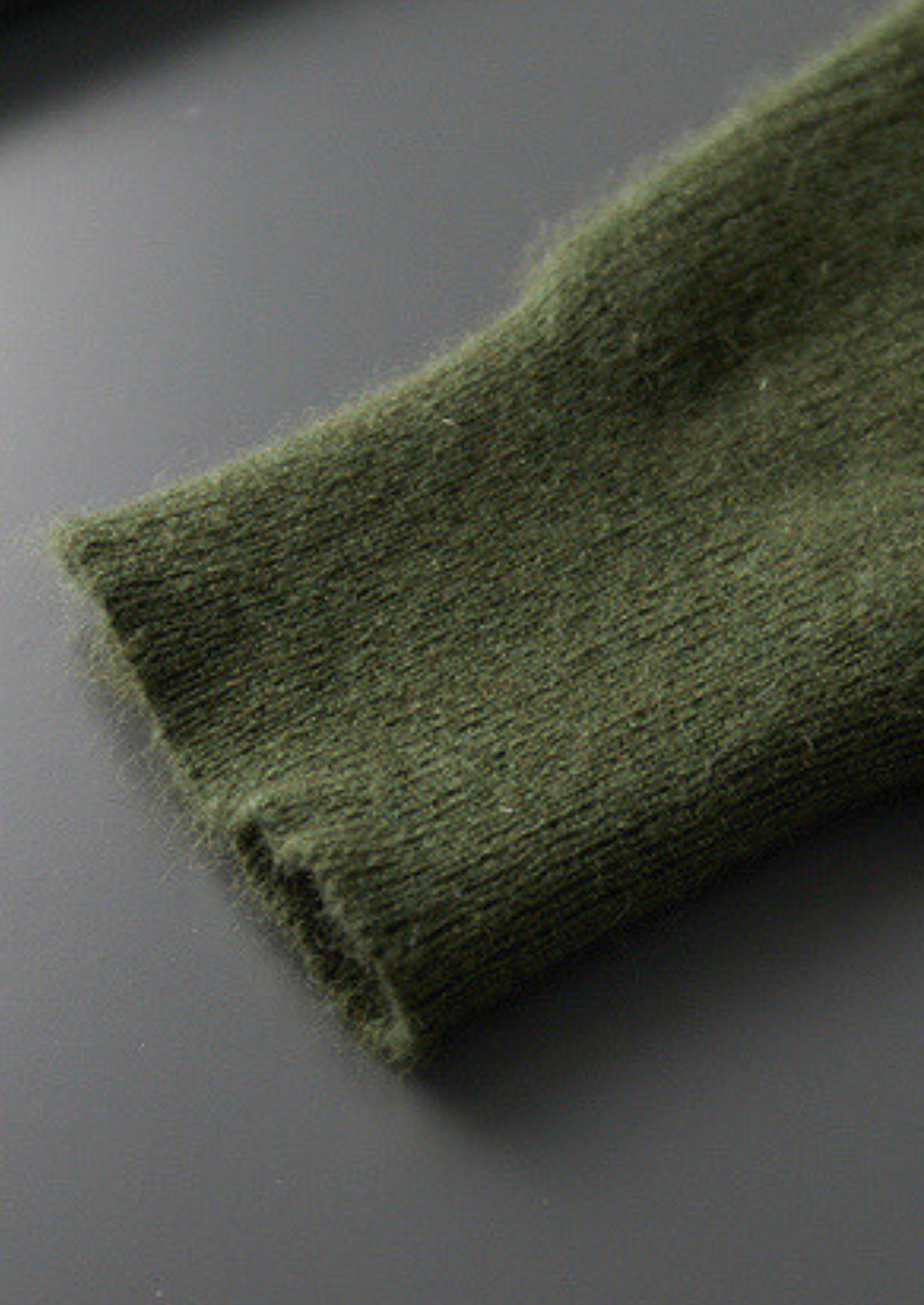 Pure Cashmere Olive Ribbed Half Zip | Castielli