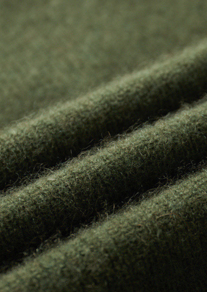 Pure Cashmere Olive Ribbed Half Zip | Castielli
