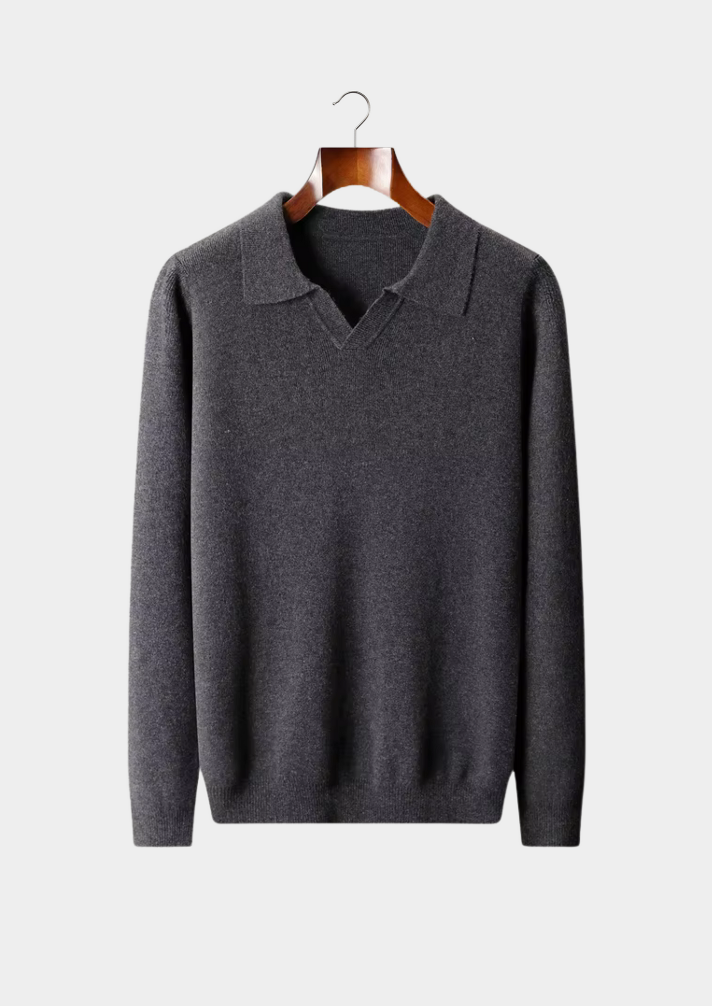 Pure Extra-Fine Merino Wool Ribbed Buttonless Polo | Castielli