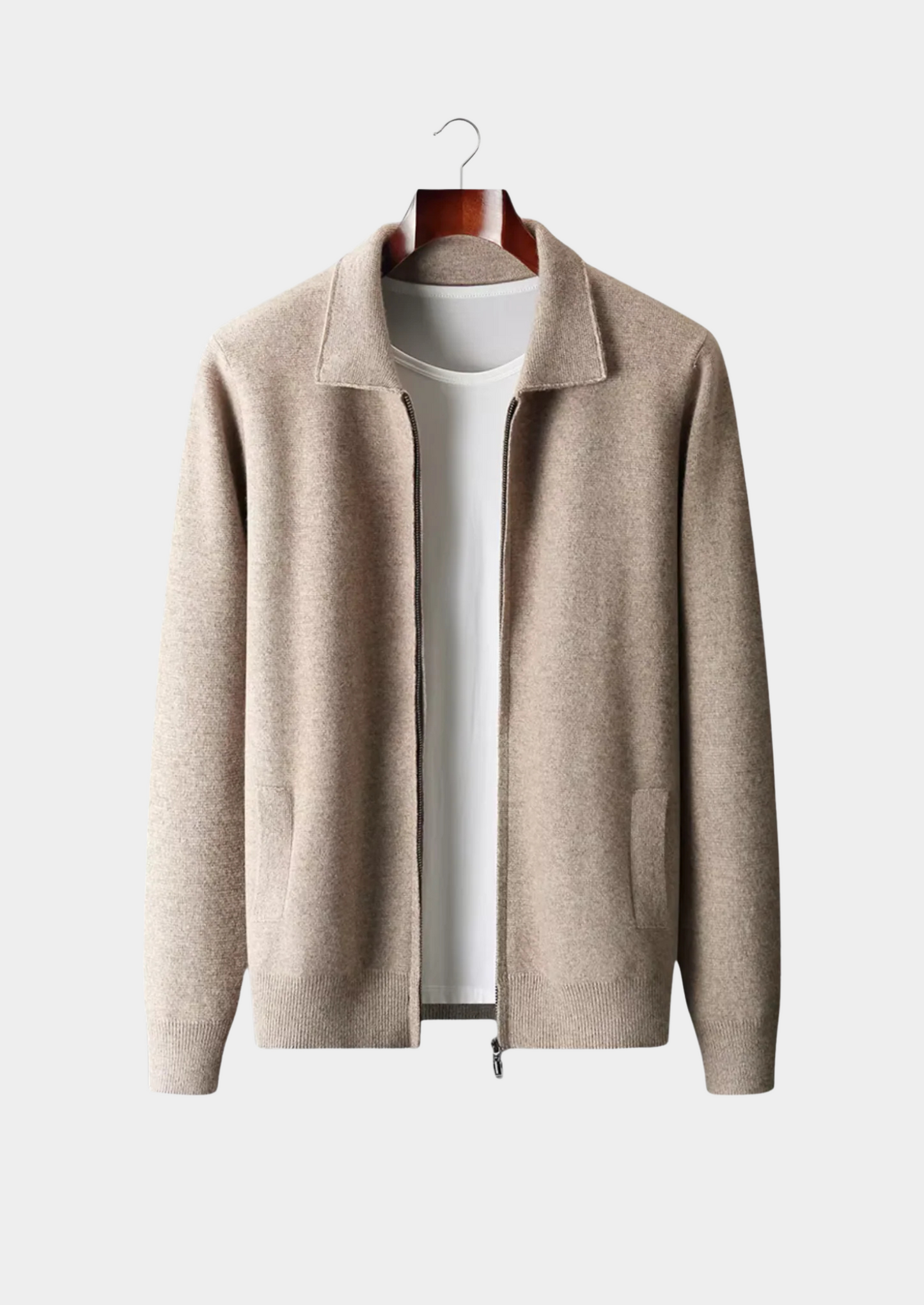 Pure Extra-Fine Merino Wool Zip Polo Cardigan | Castielli