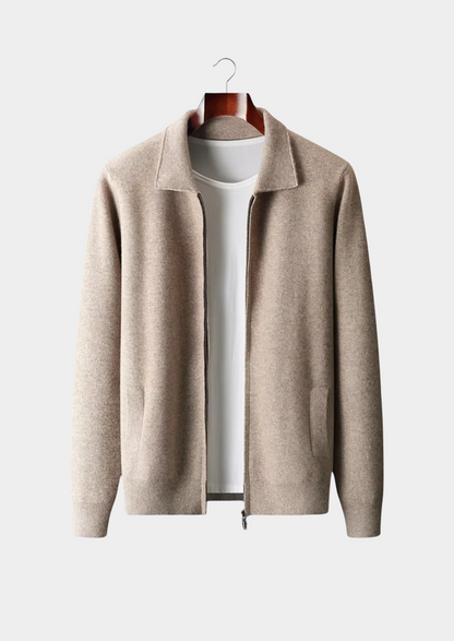 Pure Extra-Fine Merino Wool Zip Polo Cardigan | Castielli