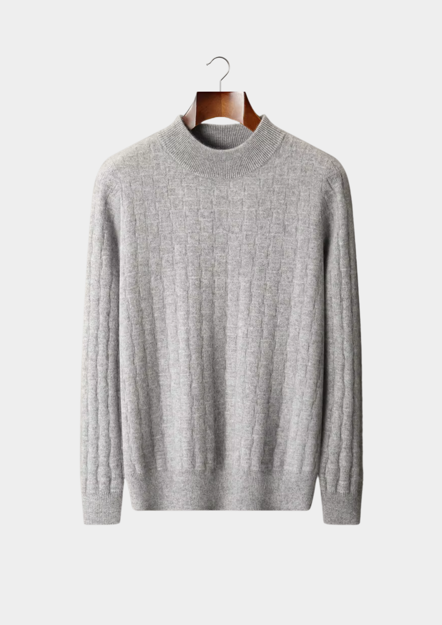 Pure Extra-Fine Merino Wool Textured Mockneck | Castielli