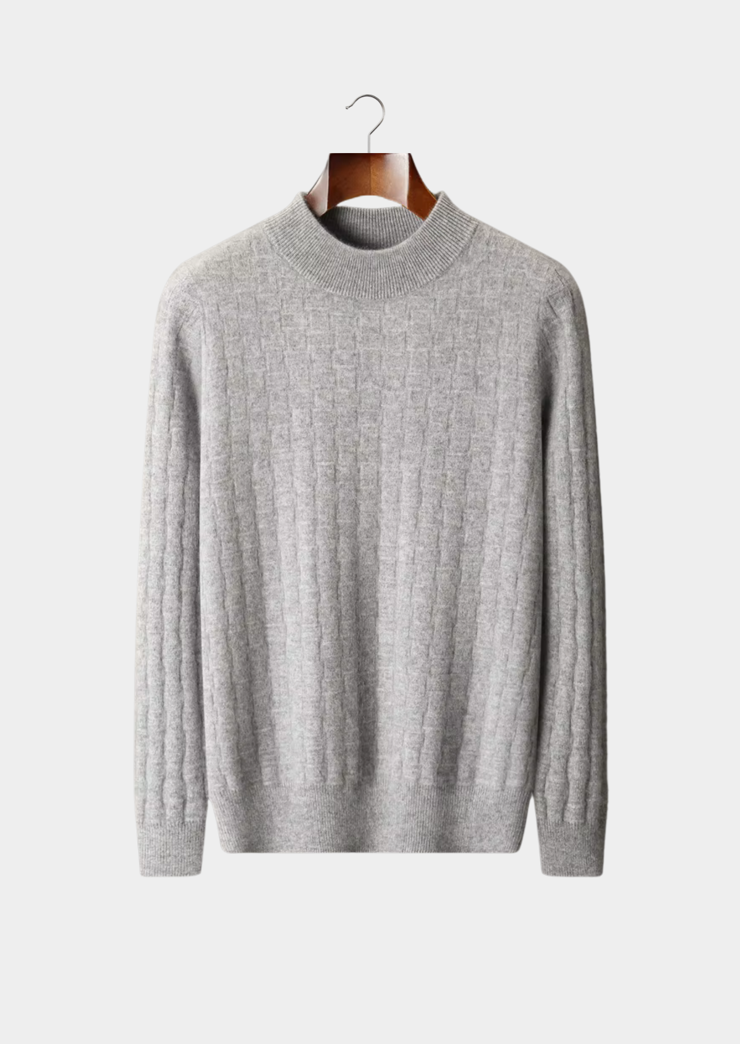Pure Extra-Fine Merino Wool Textured Mockneck | Castielli