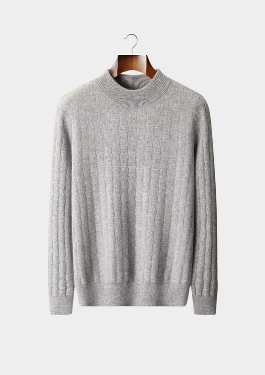Pure Extra-Fine Merino Wool Textured Mockneck | Castielli