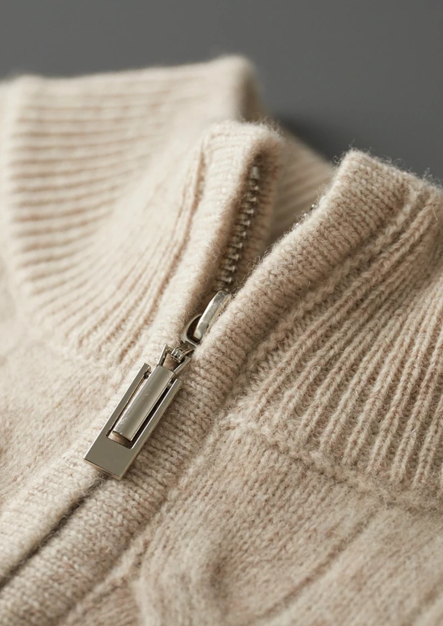Pure Extra-Fine Merino Wool Cable Half Zip | Castielli