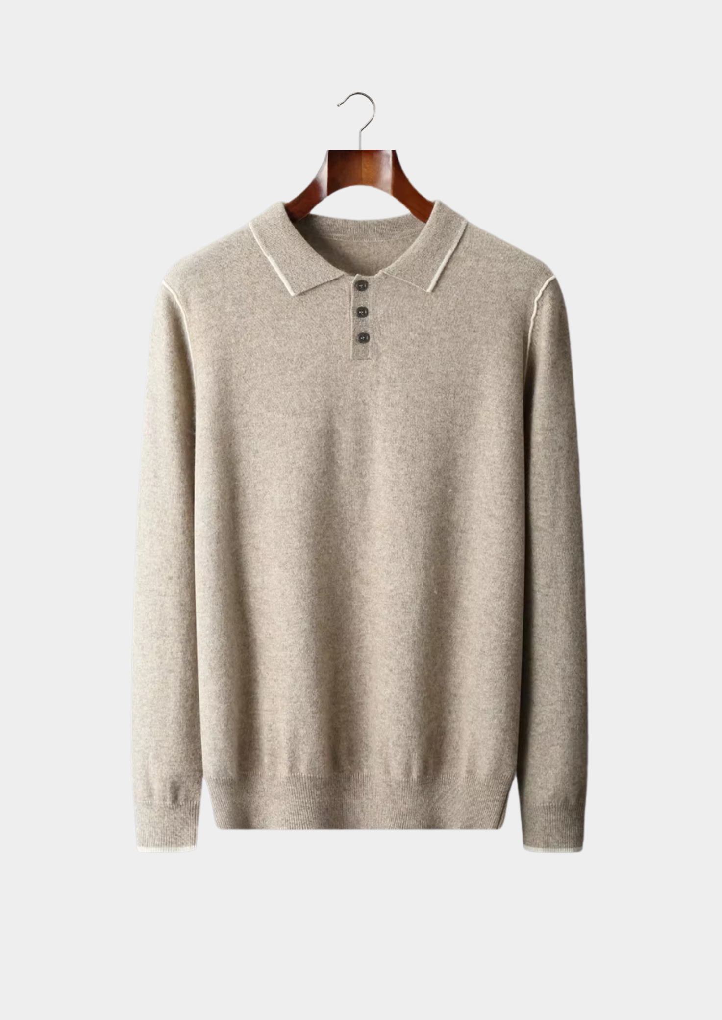 Premium Cashmere Two Tone Button Polo | Castielli