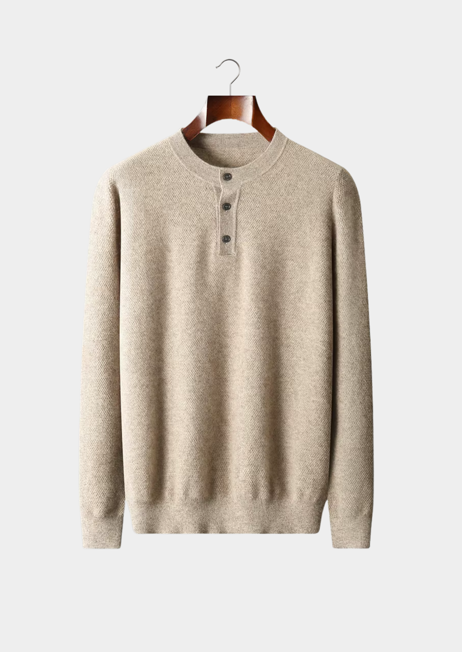 Premium Cashmere Classic Henley Sweater | Castielli