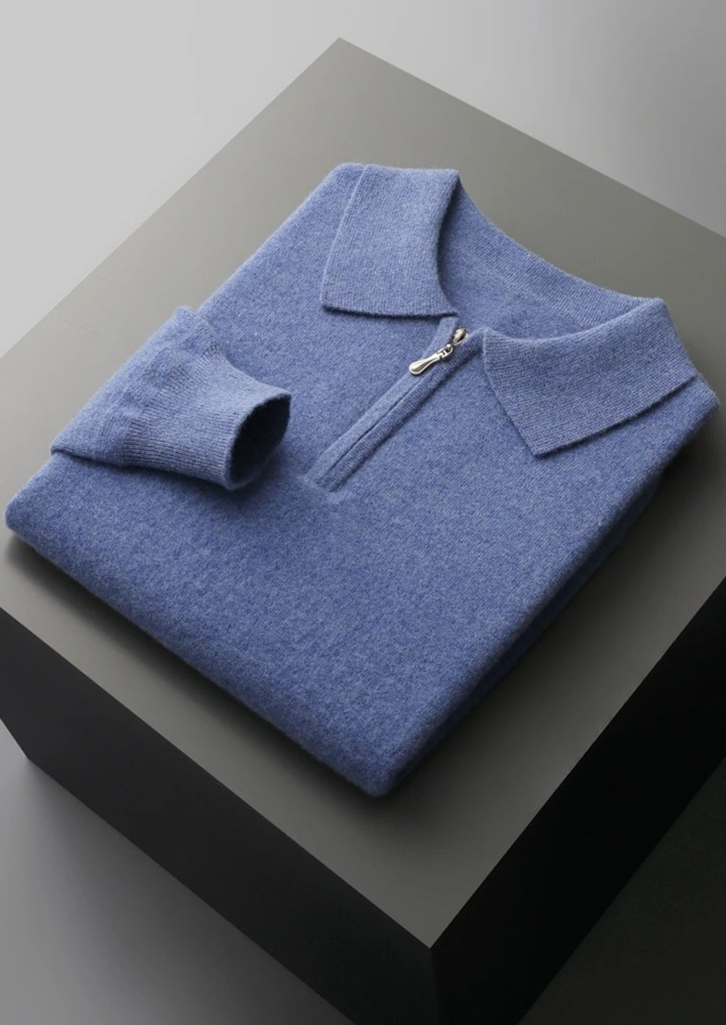 Pure Extra-Fine Merino Wool Half Zip Polo | Castielli