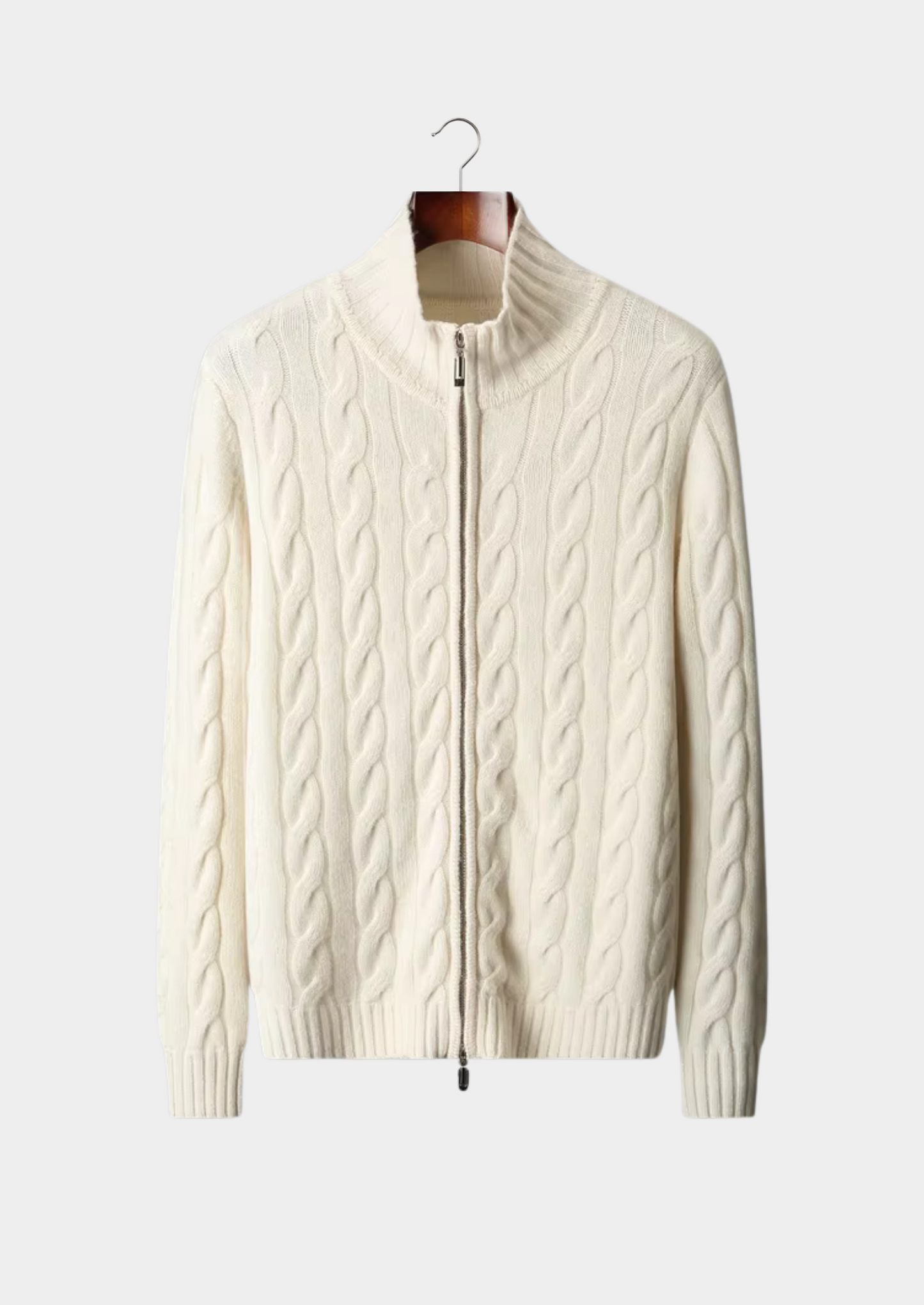 Pure Extra-Fine Merino Wool Dual-Zip Cable Cardigan | Castielli