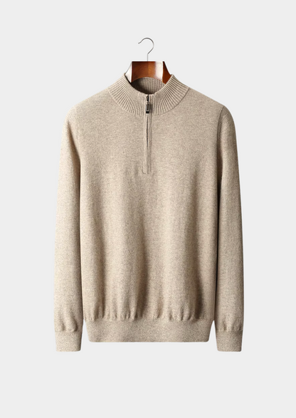 Pure Extra-Fine Merino Wool Half Zip Sweater | Castielli