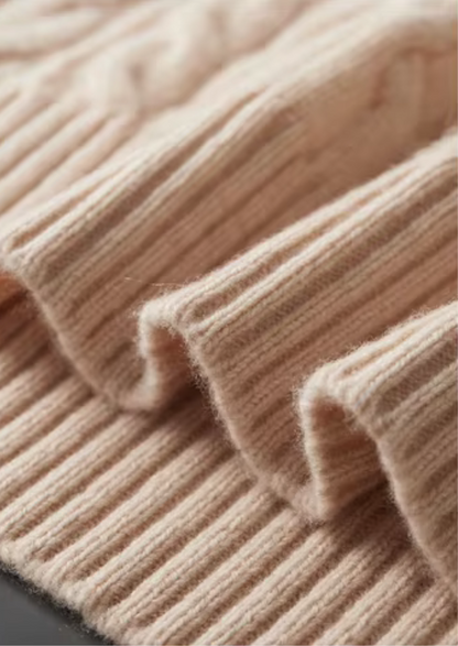 Pure Extra-Fine Merino Wool Cable Knit Crewneck | Castielli