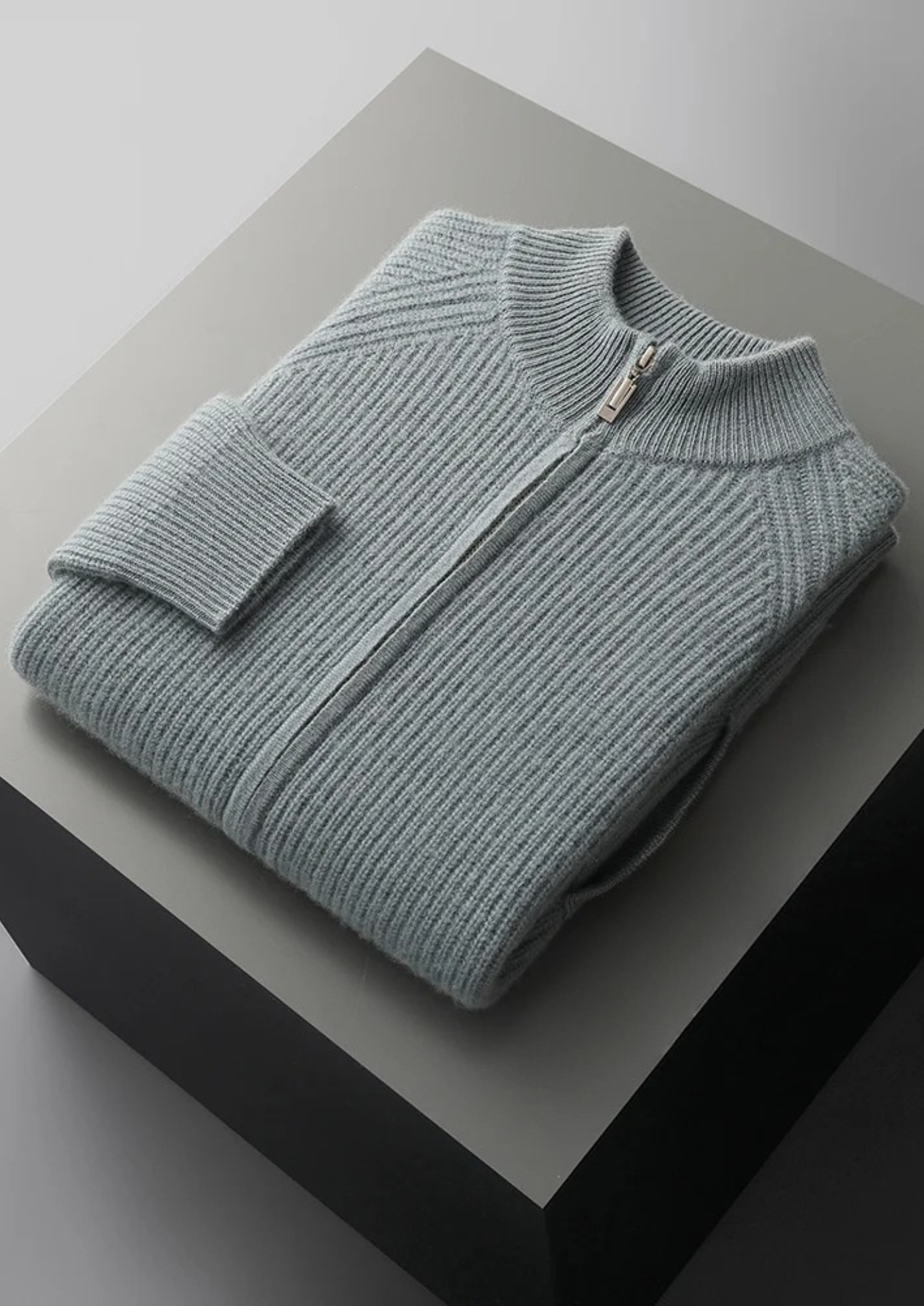 Premium Cashmere Ribbed Cardigan | Castielli