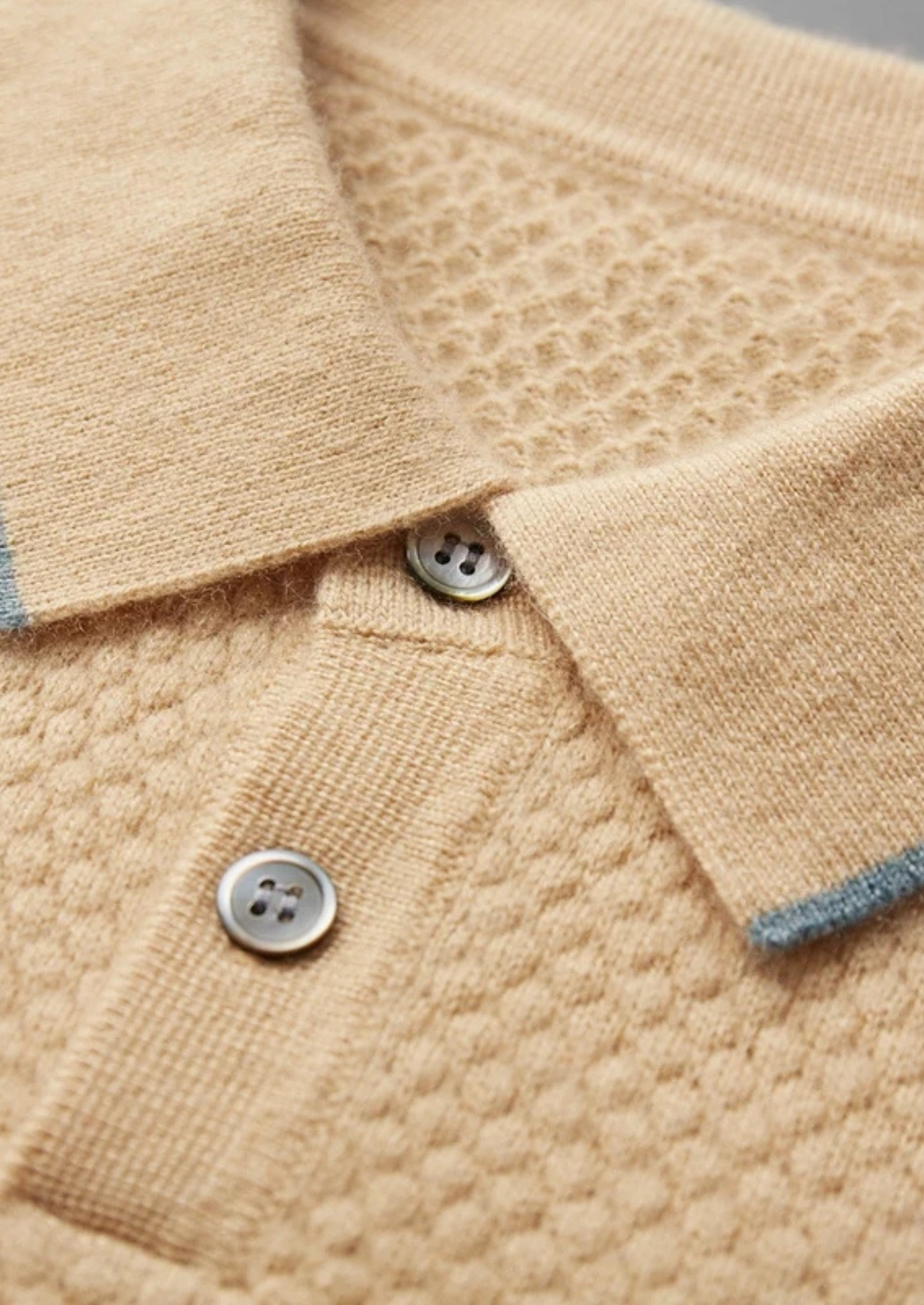 Premium Cashmere Mustard Two-Tone Polo | Castielli