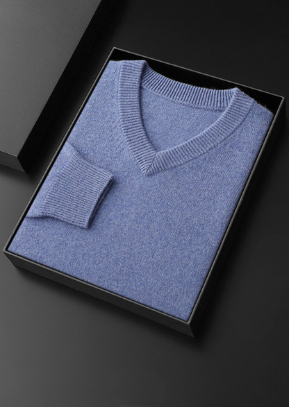 Pure Cashmere Essential V-Neck Sweater | Castielli