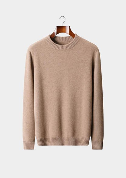 Pure Cashmere Beige Essential Crewneck | Castielli