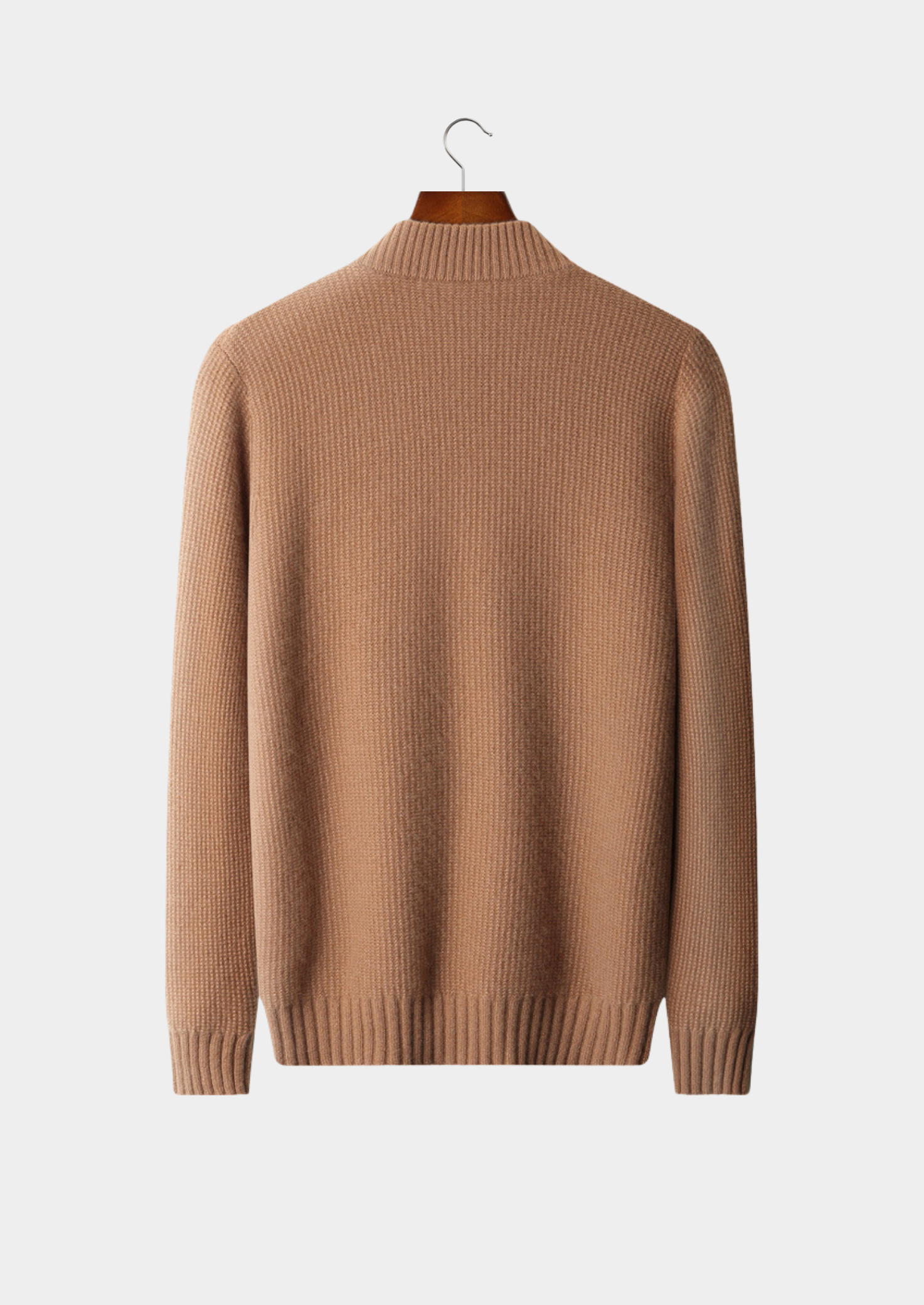 Pure Cashmere Mustard Ribbed Zip Cardigan | Castielli