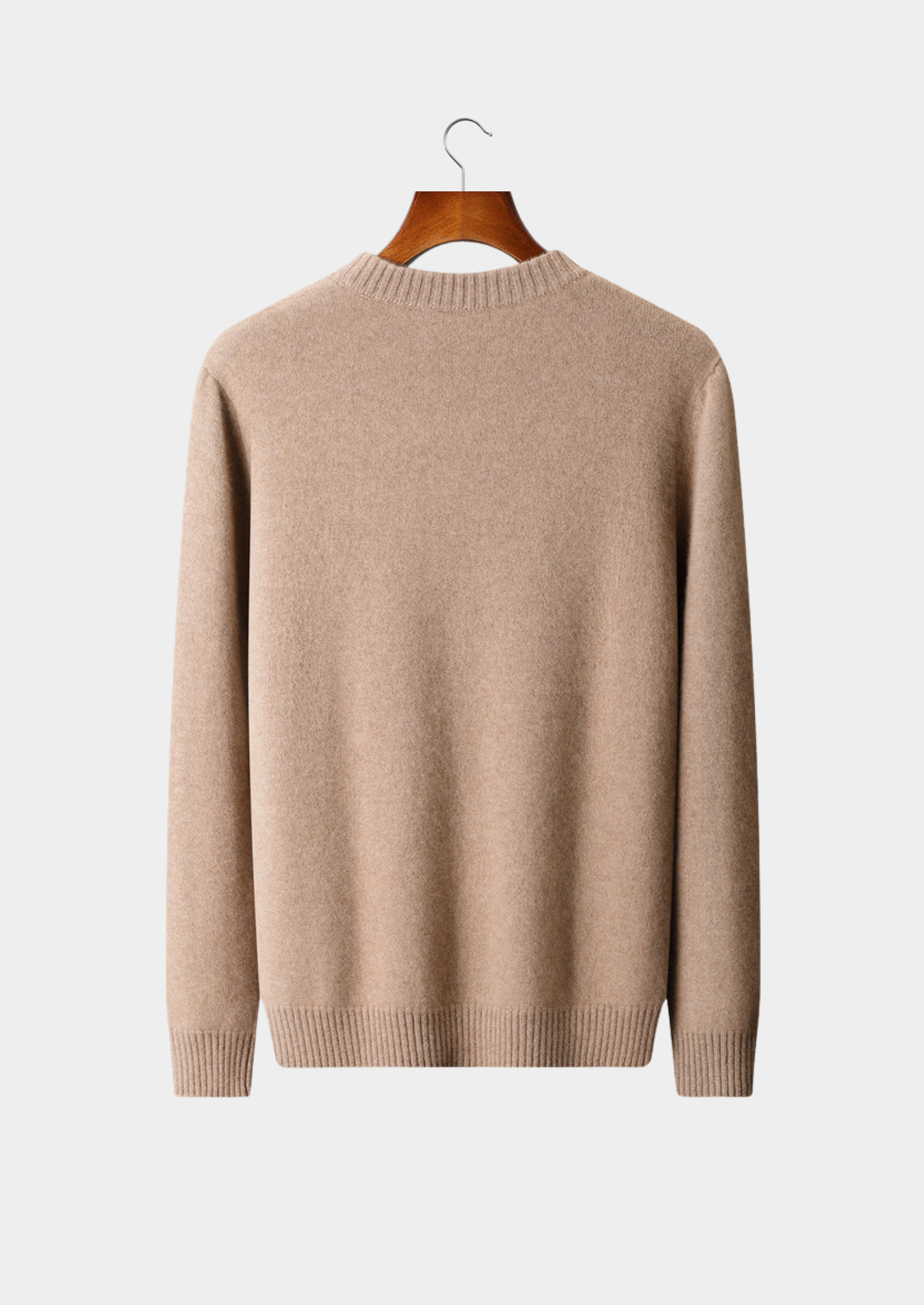 Pure Cashmere Beige Essential Crewneck | Castielli