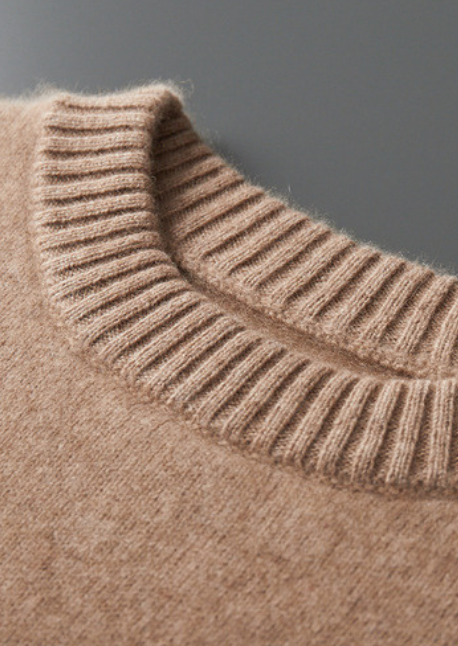 Pure Cashmere Beige Essential Crewneck | Castielli