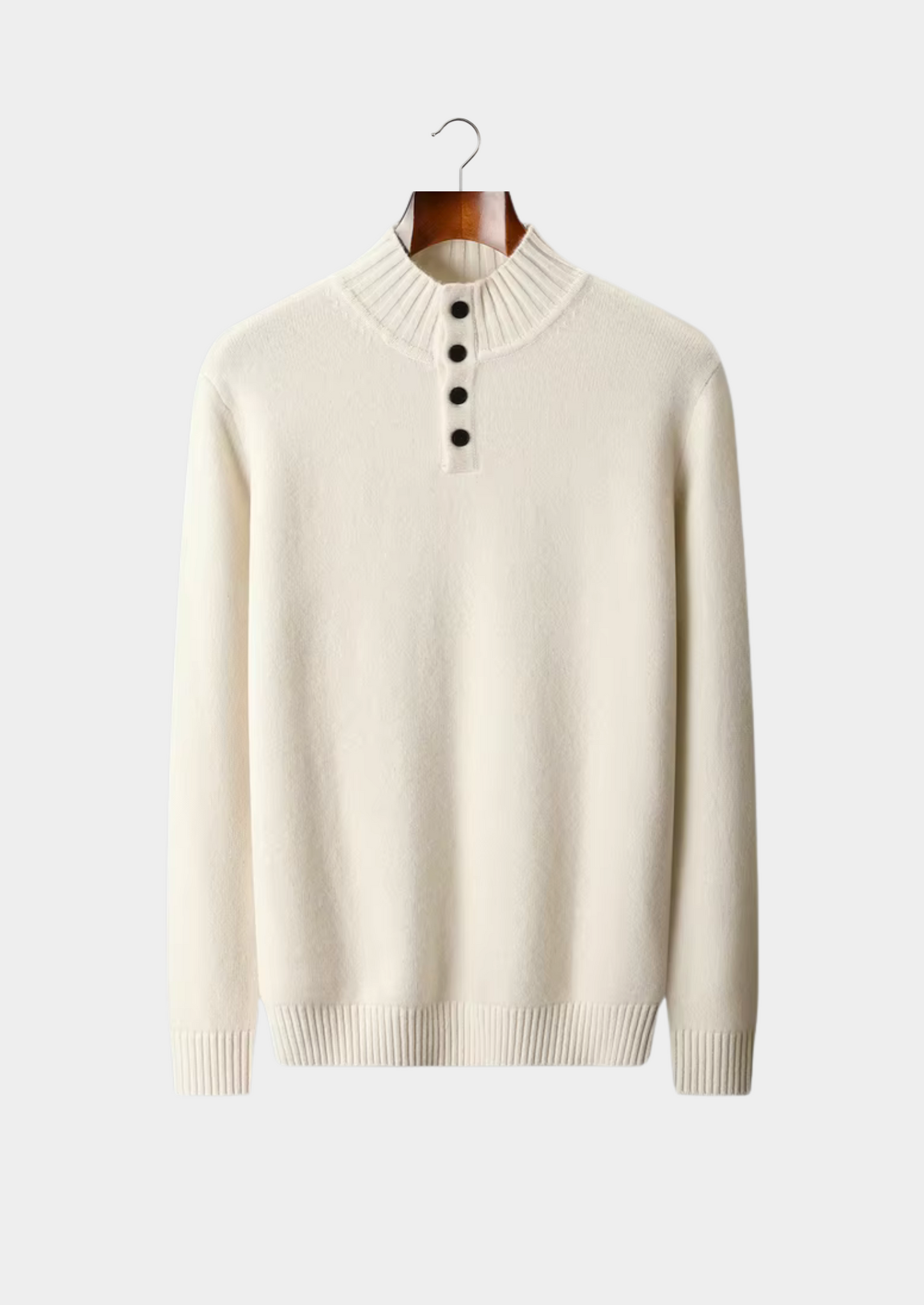 Pure Extra-Fine Merino Wool Classic Button Sweater | Castielli