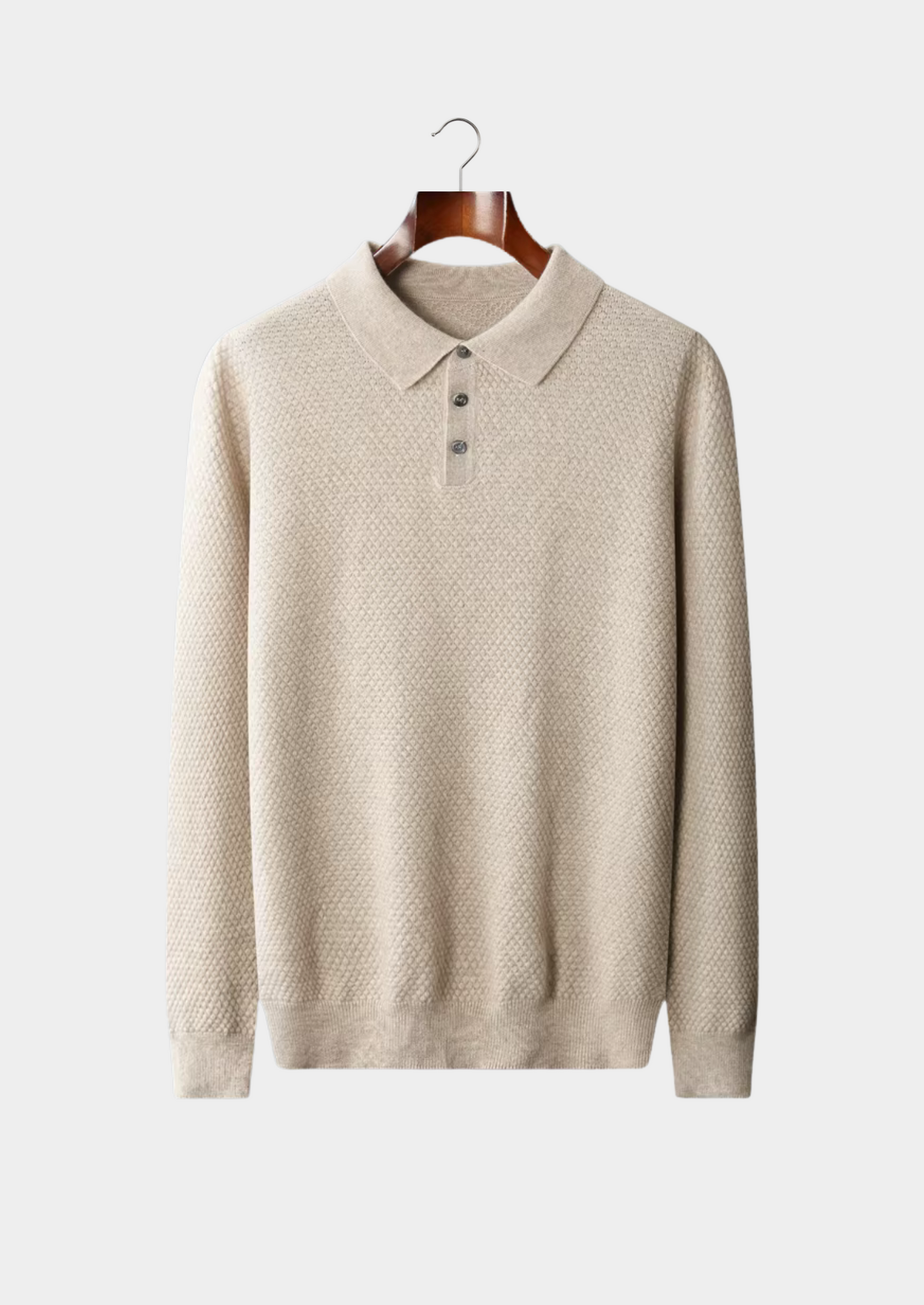 Premium Cashmere Textured Sweater Polo | Castielli
