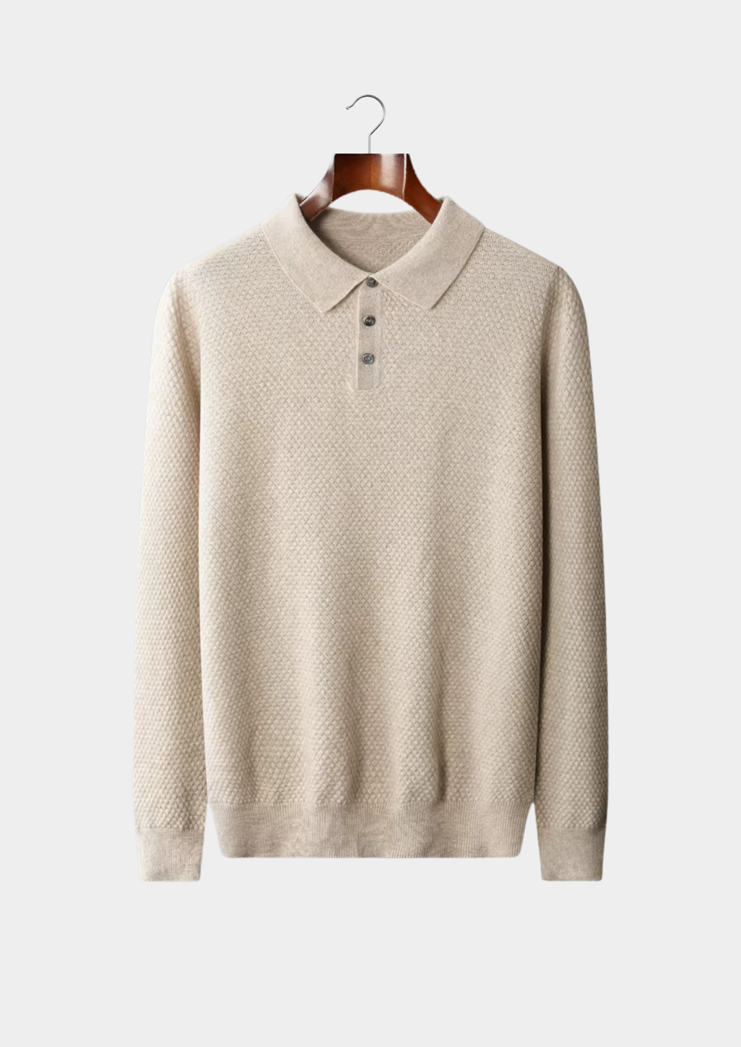 Premium Cashmere Textured Sweater Polo | Castielli