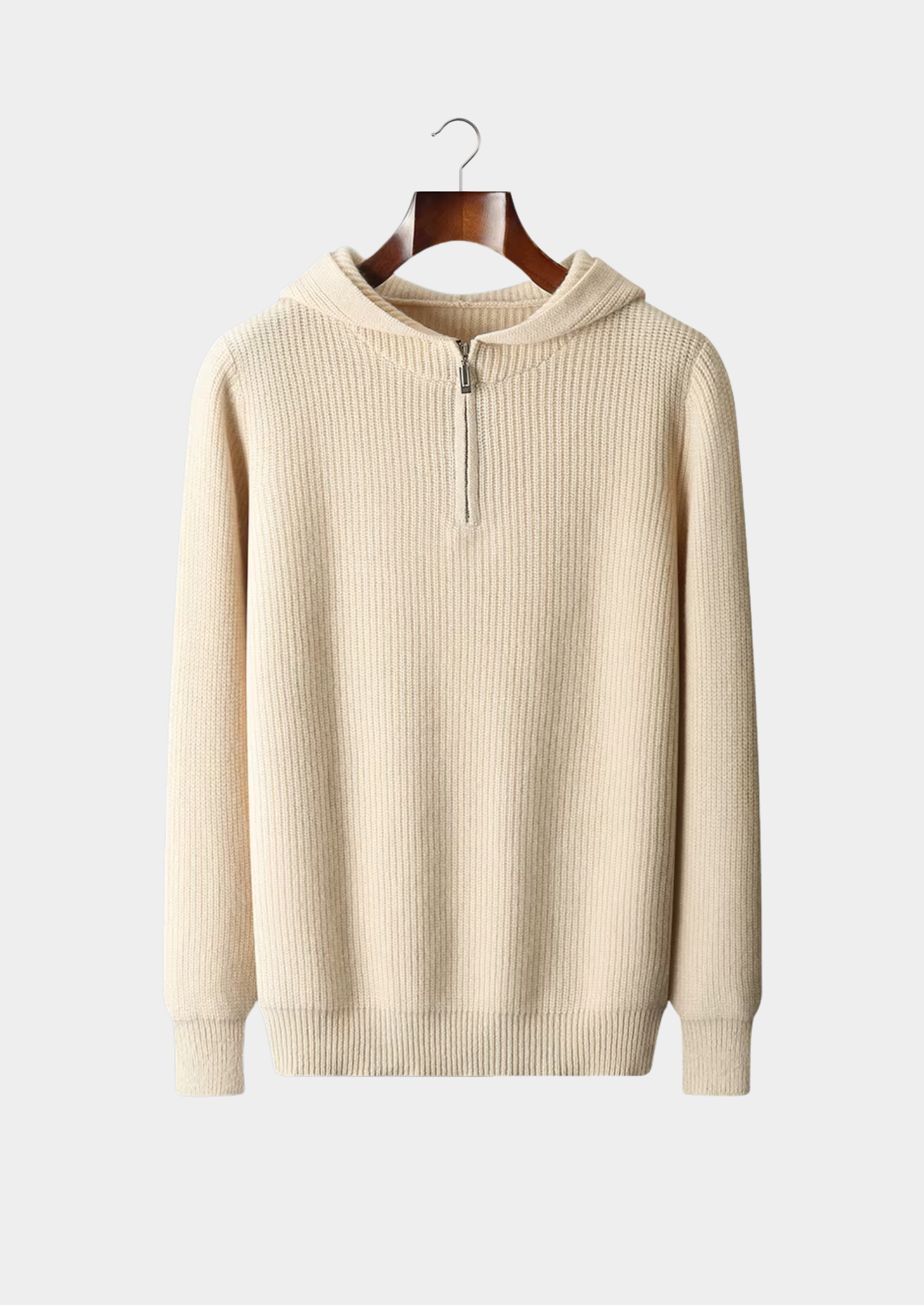 Pure Extra-Fine Merino Wool Half Zipper Hoodie | Castielli