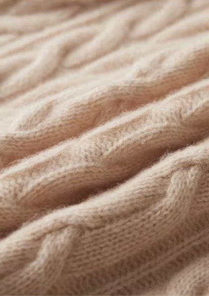 Pure Extra-Fine Merino Wool Cable Knit Crewneck | Castielli