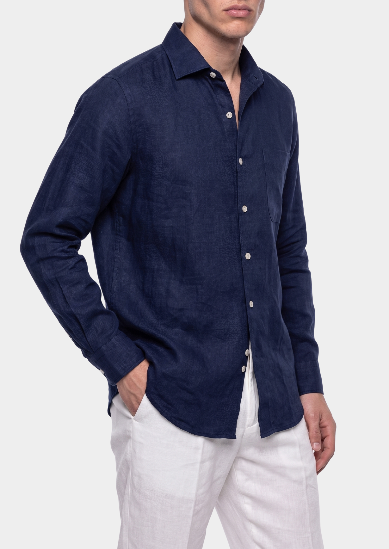 Amalfi Coastal Shirt - Navy Blue | Castielli