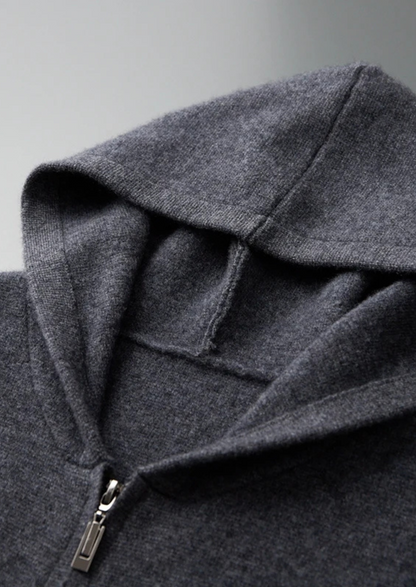 Premium Cashmere Zipper Hoodie | Castielli