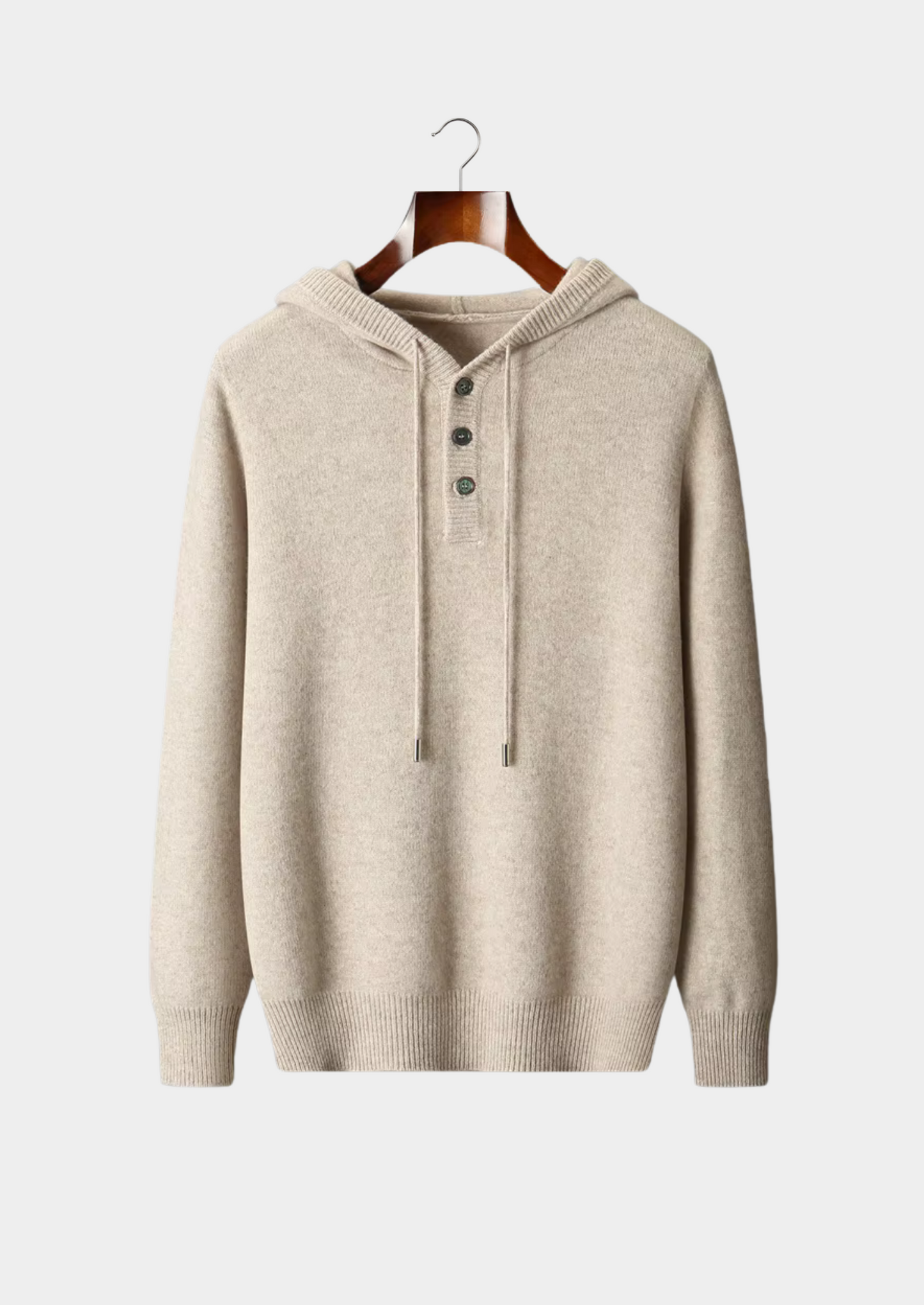 Pure Extra-Fine Merino Wool Button Hoodie | Castielli